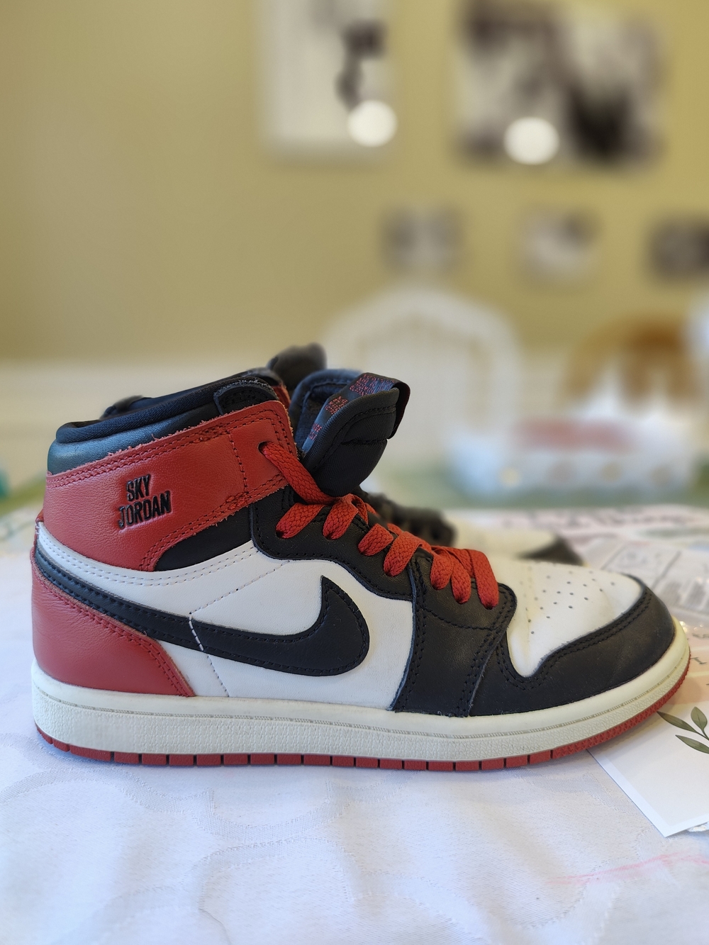 Nike Sky Jordan Sneakers in Red, Black & White